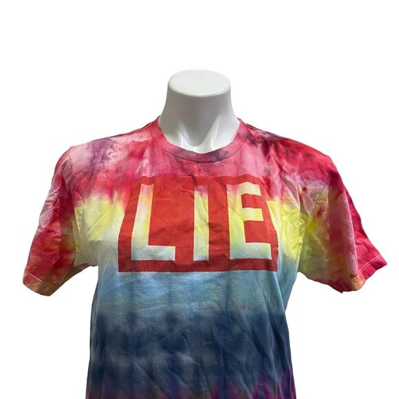 BAD ACID Upcycled TIE DYE Rainbow CREWNECK unisex short sleeved Tee sz MEDUIM - Picture 4 of 10